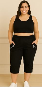 Immagine di CURVY GIRL THREE QUARTER STRETCH COTTON CROP TROUSER